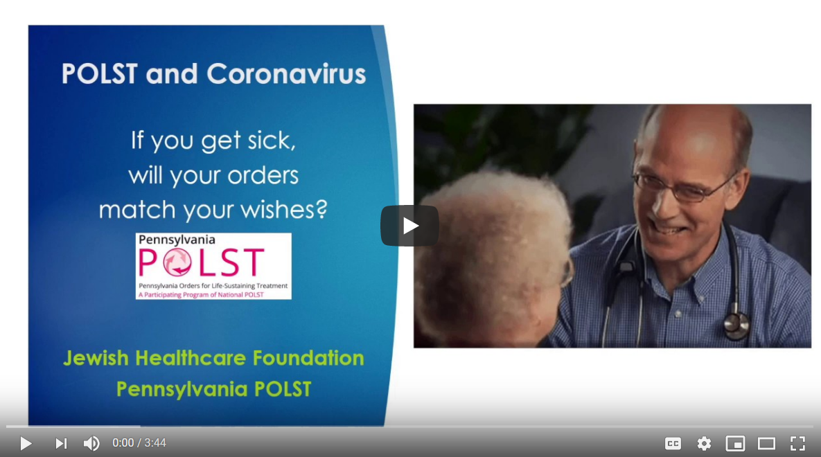 youtube POLST Coronavirus